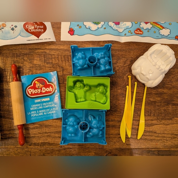 Vintage 1980s Care Bears & Care Bear Cousins Play-Doh Sets in 1 Box - Picture 4 of 9